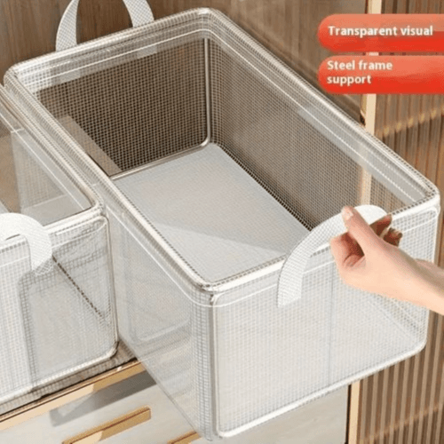 Foldable Clothes Storage Box - Under Bed & Wardrobe Organizer (Transparent)