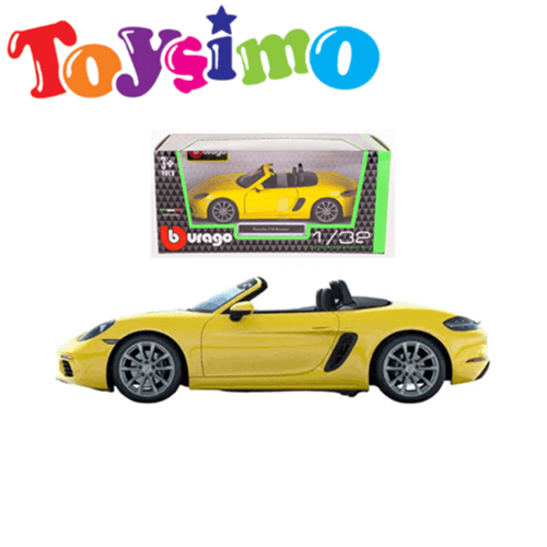 Bburago 1:32 Porsche 718 Boxster Yellow Die-Cast Model