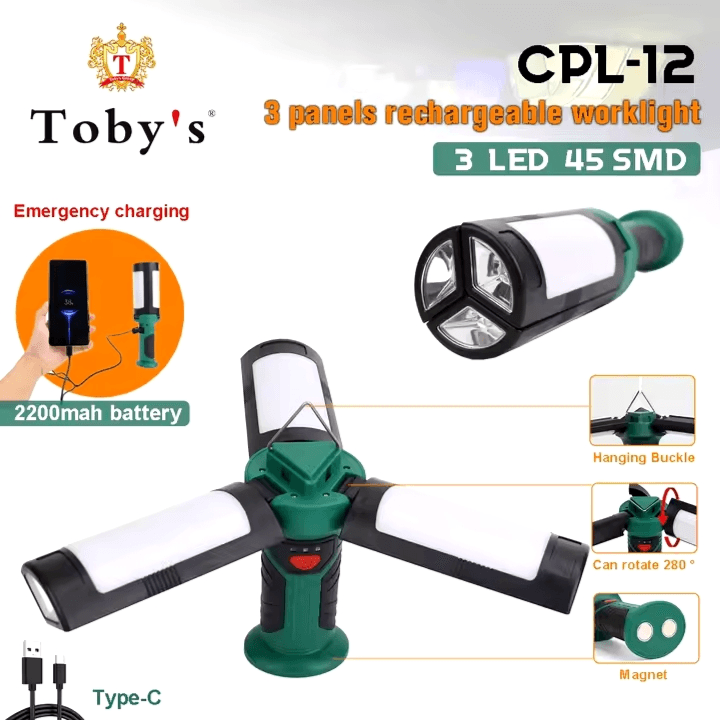 ضوء التخييم LED (ضوء العمل LED بشعاع الفيضانات) - توبي CPL-12