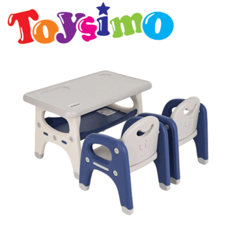 Blue Crown Style Table with 2 Chairs