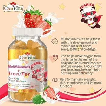 Canvita Multivitamins + Iron For Kids 60 Gummies