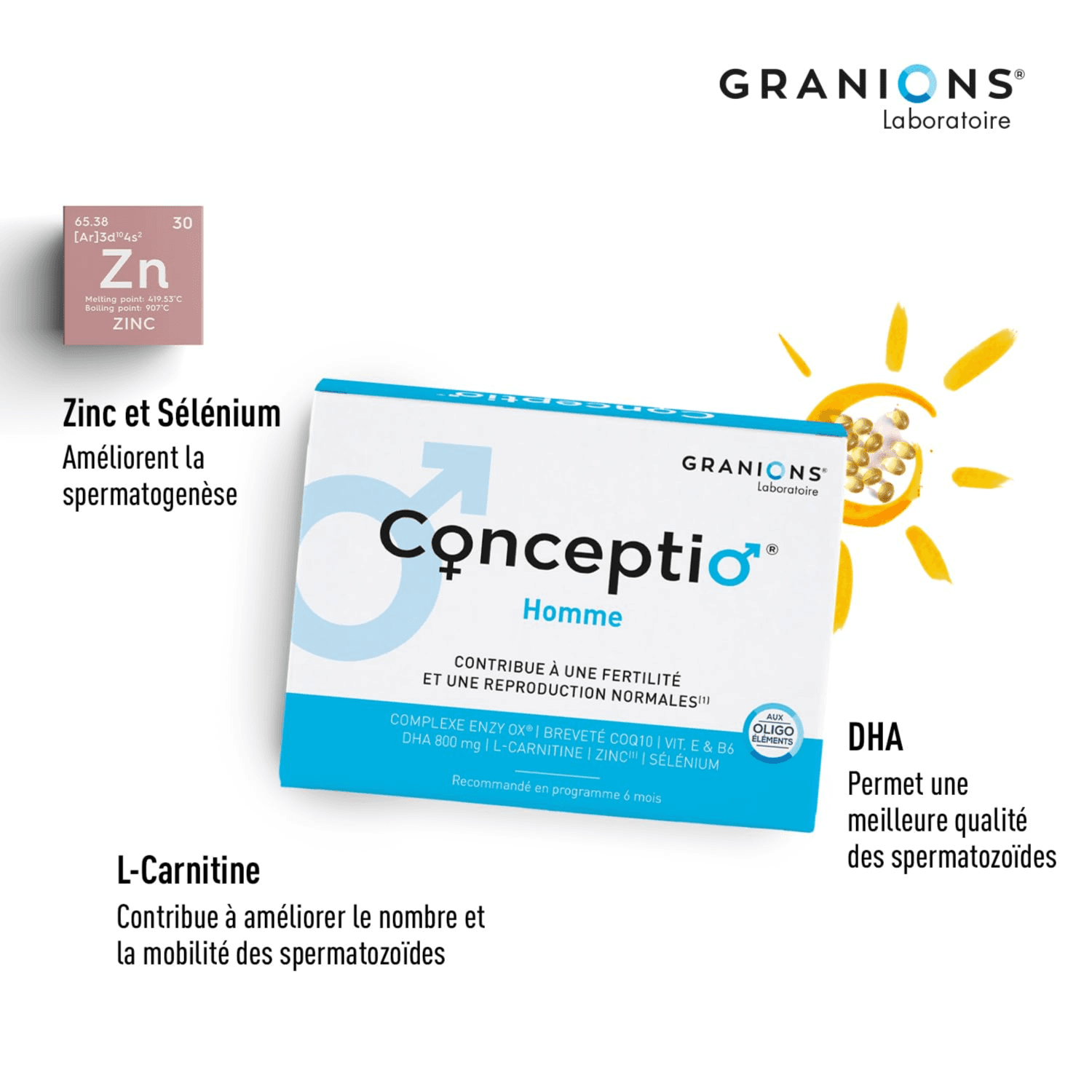 Conceptio Homme for Men 90 capsules with 30 Sachets 