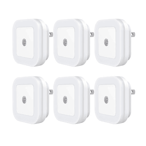 Socket square light control night light (Pink)