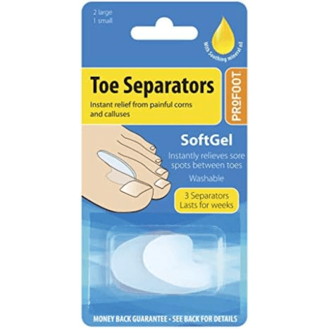 Profoot Toe Separators Softgel Washable To Relieve Sore Between Toes 3pcs