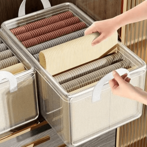 Foldable Clothes Storage Box - Under Bed & Wardrobe Organizer (Transparent)