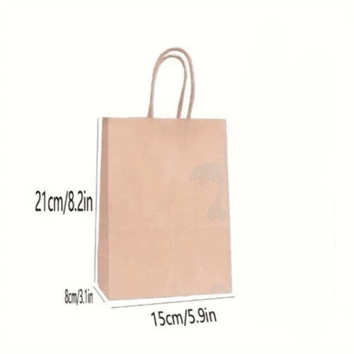 12pcs Kraft Paper Gift Bags with Handles - Assorted Colors