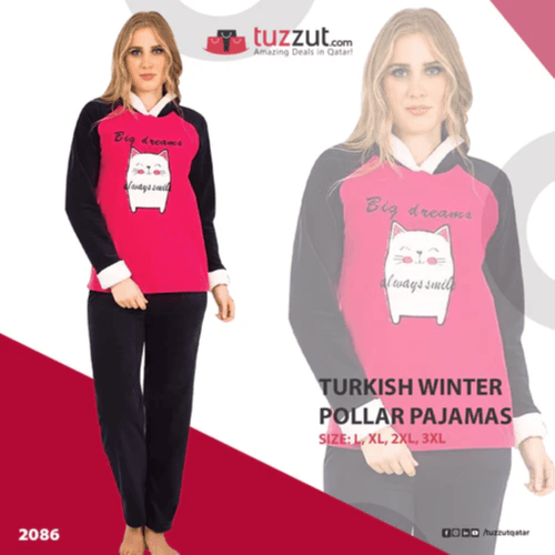 Turkish Winter Polar Pajama Nightwear Homewear - 2086