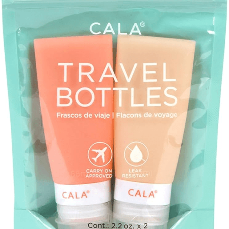 CALA-SILICONE TRAVEL BOTTLE 2PC CORAL(69105)(WS_19728)