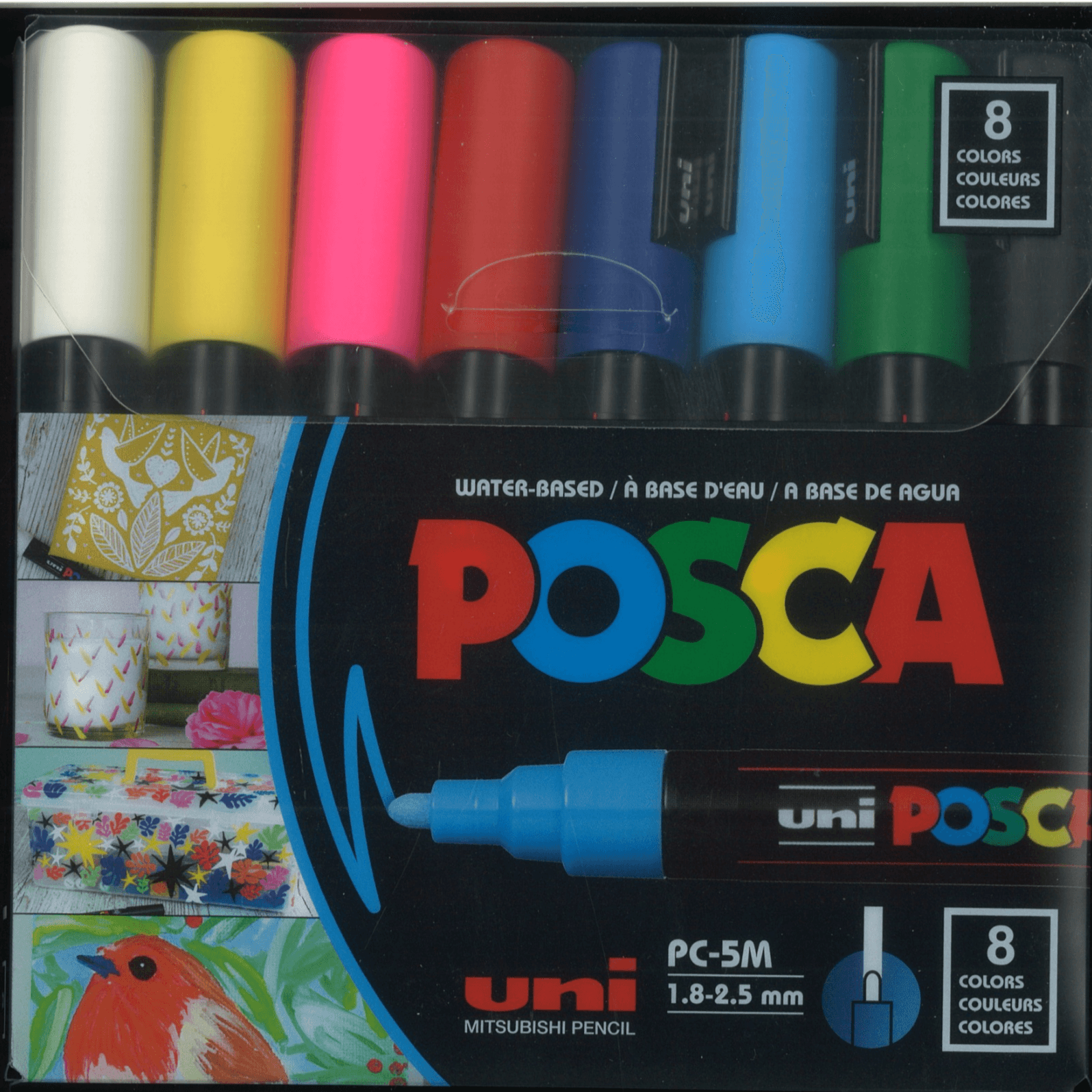 POSCA Water based   colours  PC-5M 1.8.2.5mm 8 colours 