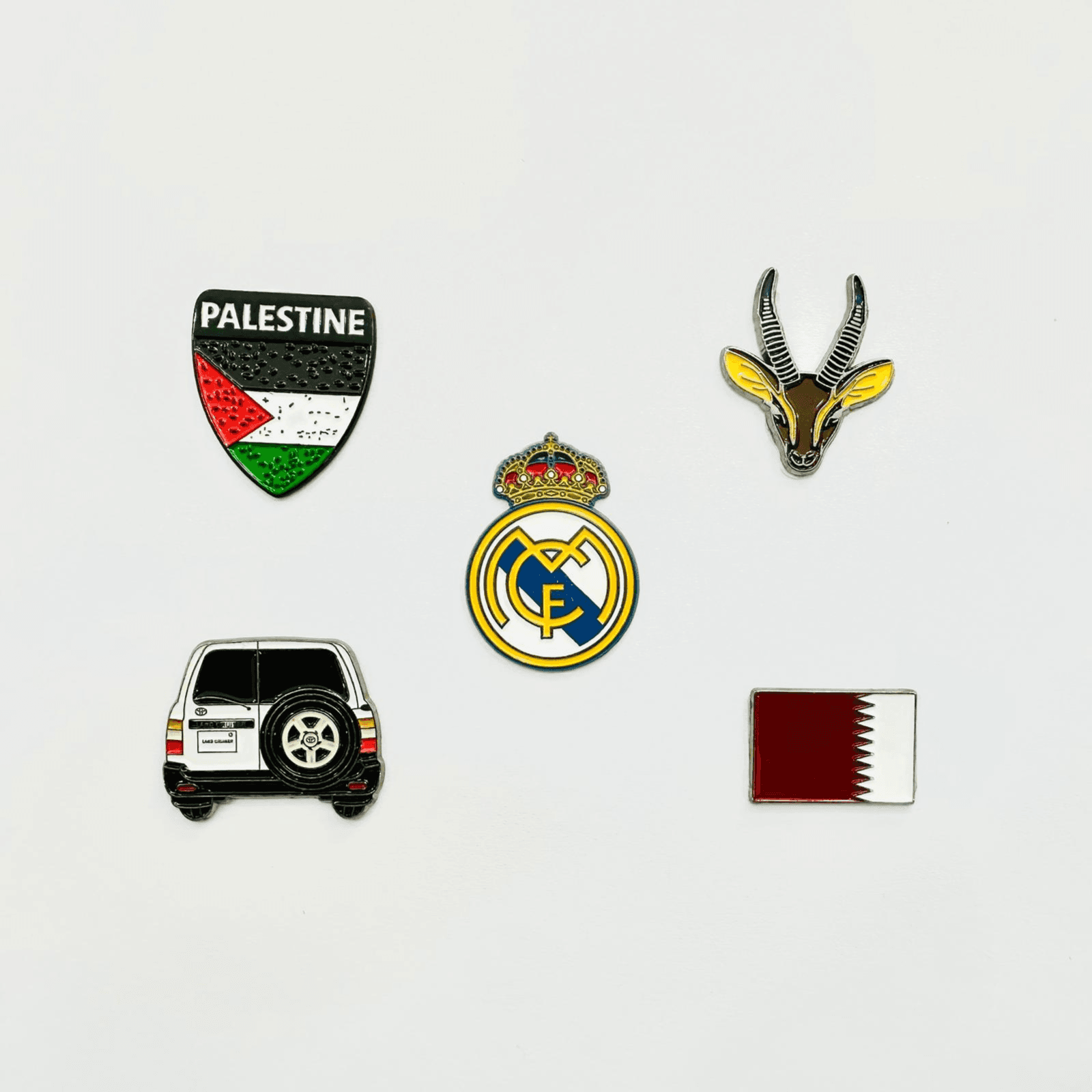 Metal 3D Stickers Qatar Favourite Combo  For Mobile Phones, Laptops And More - 5 pcs
