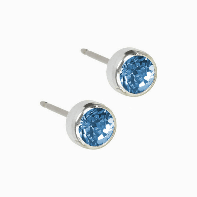 Blomdahl Earring Silver titanium Bezel 5mm Alex Type C