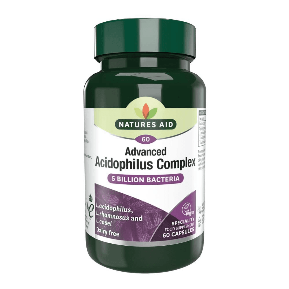 Natures Aid Advanced Acidophilus Complex 5 billion Bacteria 60 capsules
