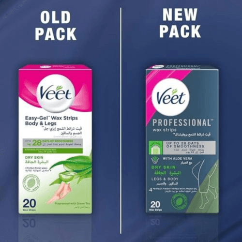 Veet Easy Gel Wax Strips Dry Skin Body & Legs 20 Strips