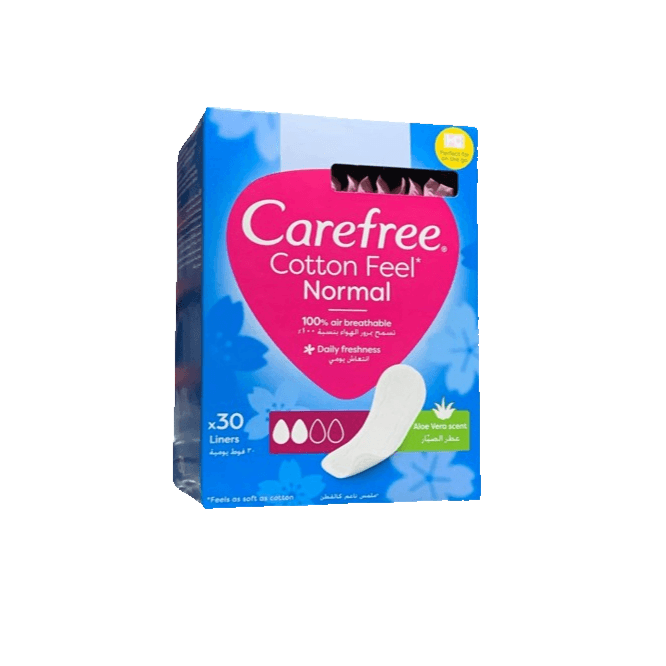 Carefree Cotton Feel Aloe Pantyliners Small & Medium 30Pcs