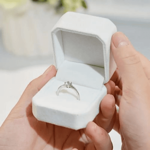 High-End Velvet Ring Box Luxury Storage (Pink)