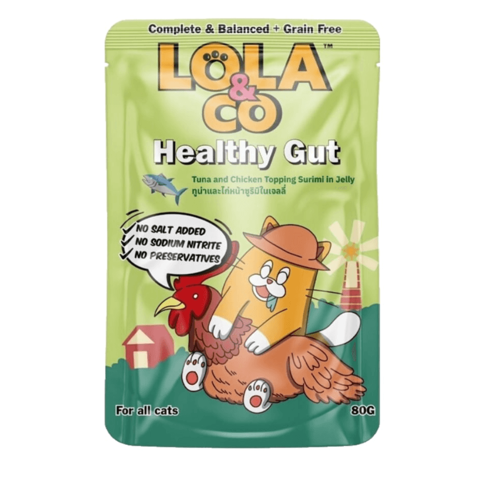 Lola & Co Healthy Gut Tuna & Chicken Topping Surimi In Jelly 80G