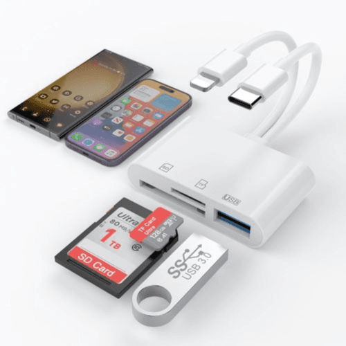 Lightning + Usb-c To Sd/tf/usb Camera Card Reader (Rxy-061)