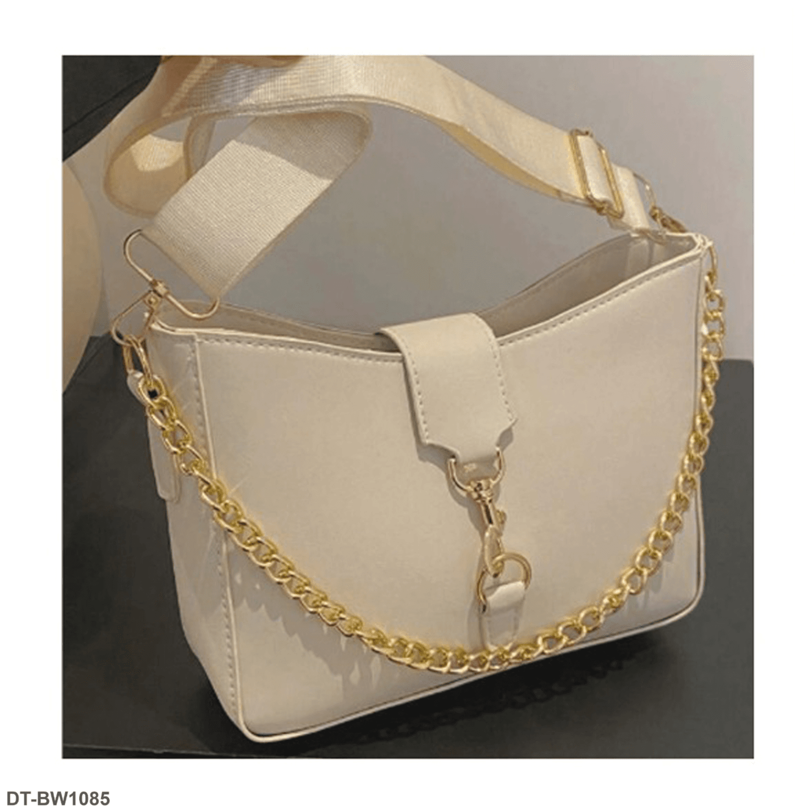 حقيبة كتف نسائية بحزام عريض وسلسلة "DT-BW1085"