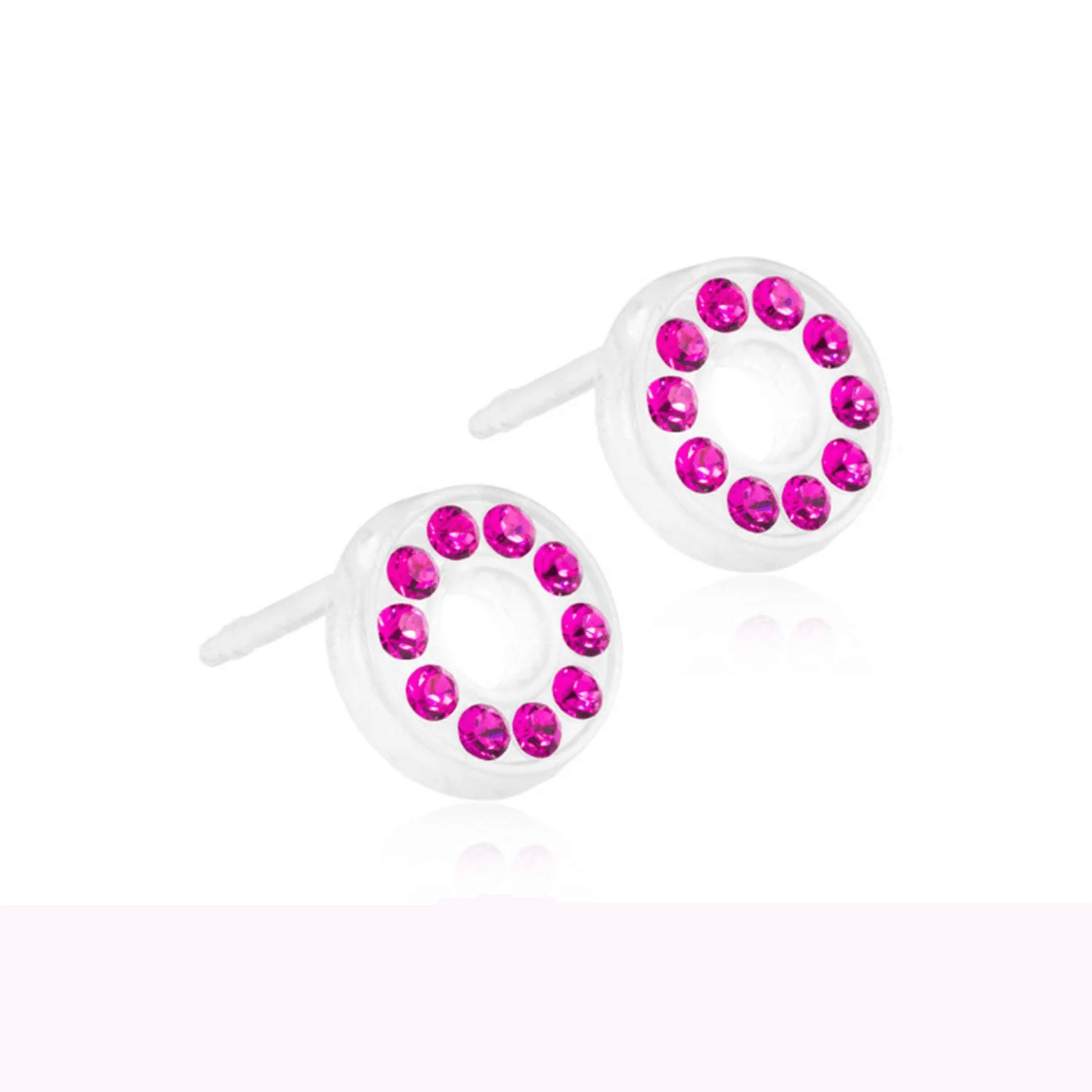 Blomdahl Earring Brillance Puck Hollow 8mm Fuchsia Type D
