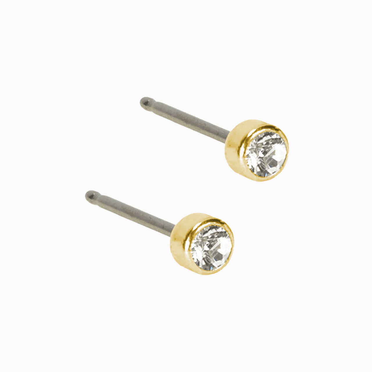 Blomdahl Earring Gold titanium Bezel 3mm Crystal Type C
