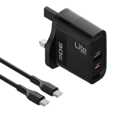 MOXEDO LITE 30W GAN CHARGER WITH USB-A / USB-C PORT & USB-C CABLE (ML-C011-C)