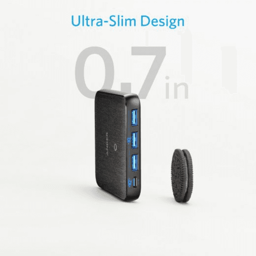 شاحن Anker PowerPort Atom III Slim بقوة 65 واط بتقنية PD+3IQ (أربعة منافذ) - أزرق