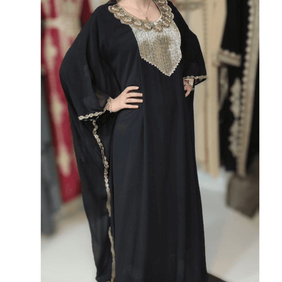 White Butterfly-Shaped Chiffon Jalabiya