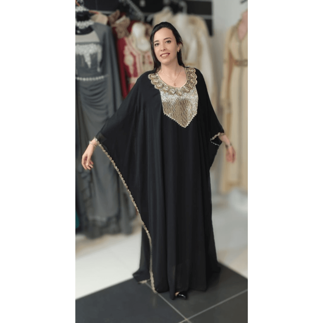 White Butterfly-Shaped Chiffon Jalabiya