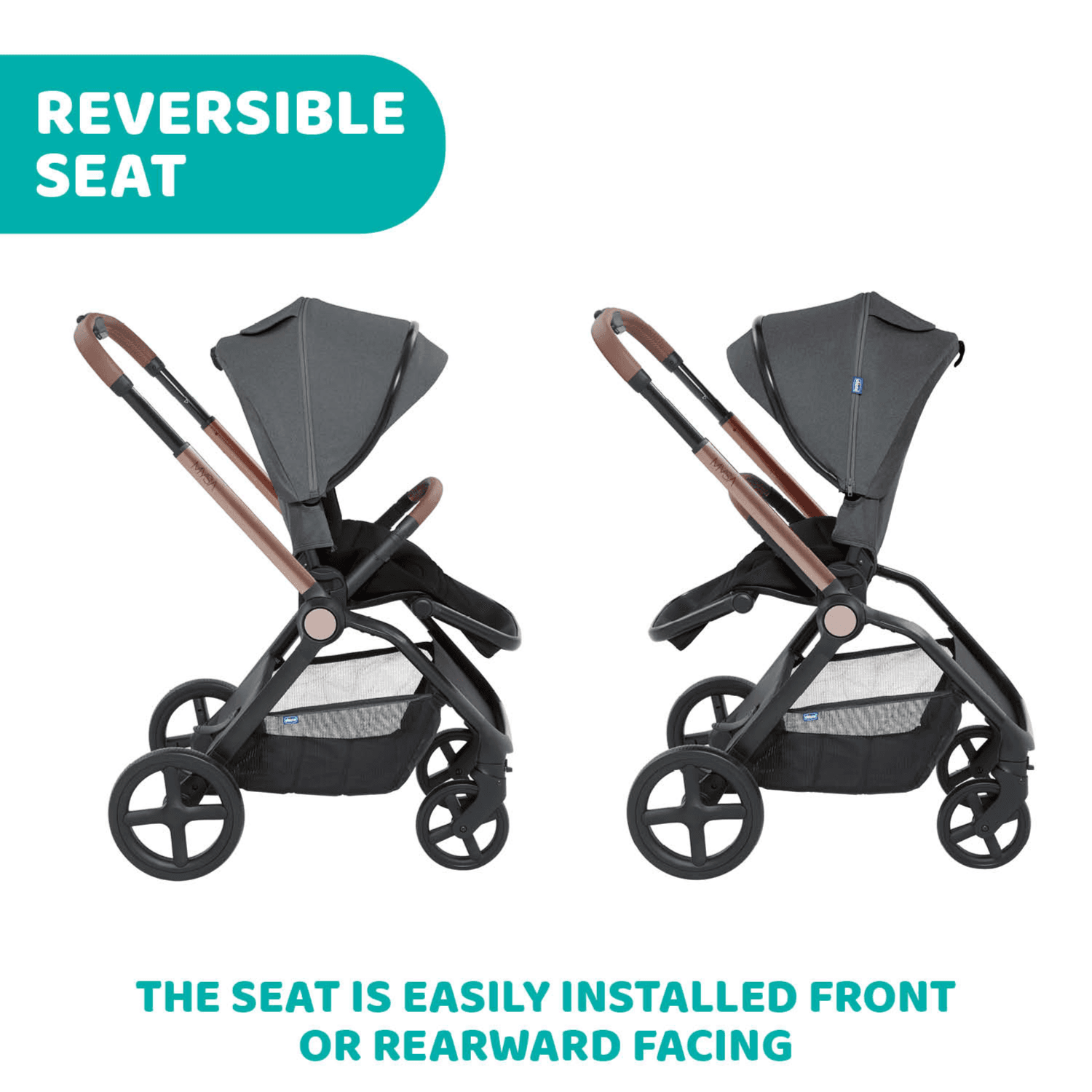 Chicco Mysa Stroller - Black Satin