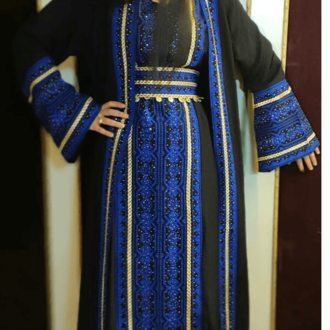Palestinian Jalabiya And Bisht Set - Black