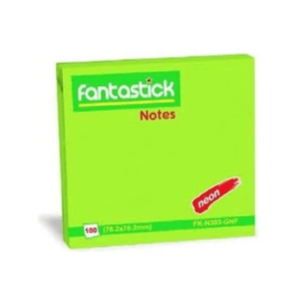 Fantastick Removable Self Stick notes 100sheet 76.2x76.2 mm Green