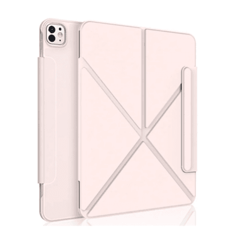 حافظة XUNDD الذكية متعددة الزوايا لجهاز iPad Air 6 مقاس 11 بوصة باللون الوردي (2024)