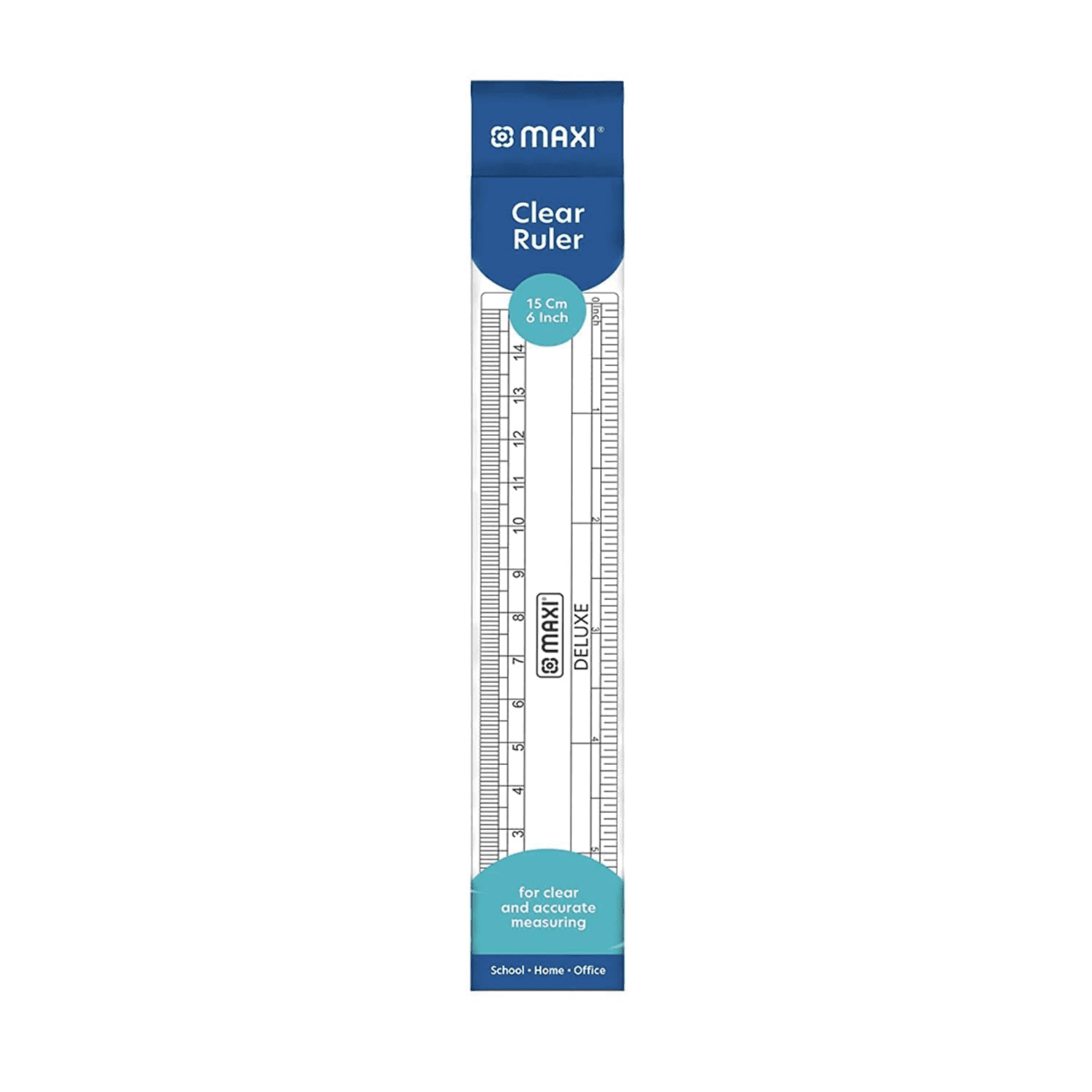 Maxi Plastic Ruler, 15 cm Size, Clear