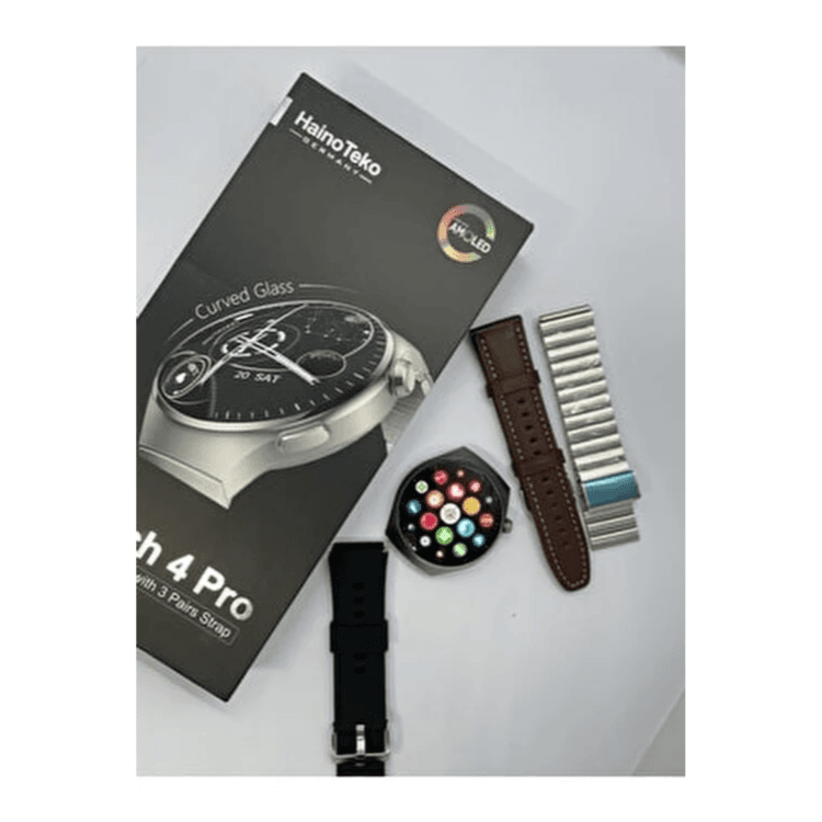 Smart Watch, 3 Strap, AMOLED, Waterproof, Bluetooth Calling, Wireless Charger - Haino Teko RW 32