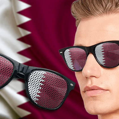 Qatar flag glasses