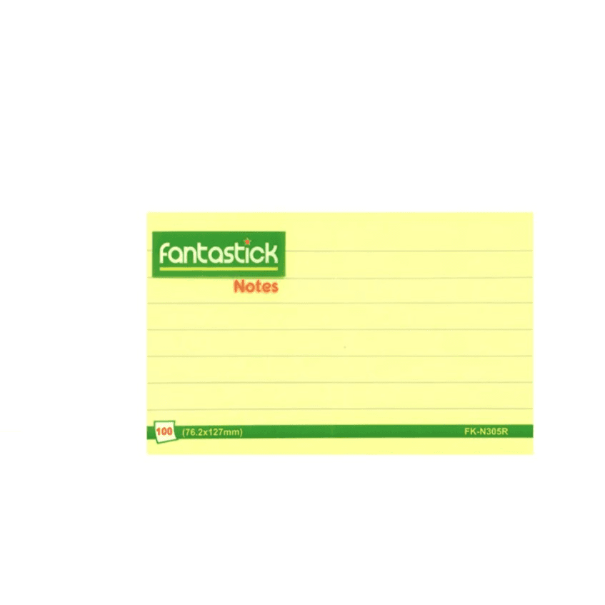 Fantastick Removable Self Stick notes 100 sheet 76.2.x127 mm yellow 