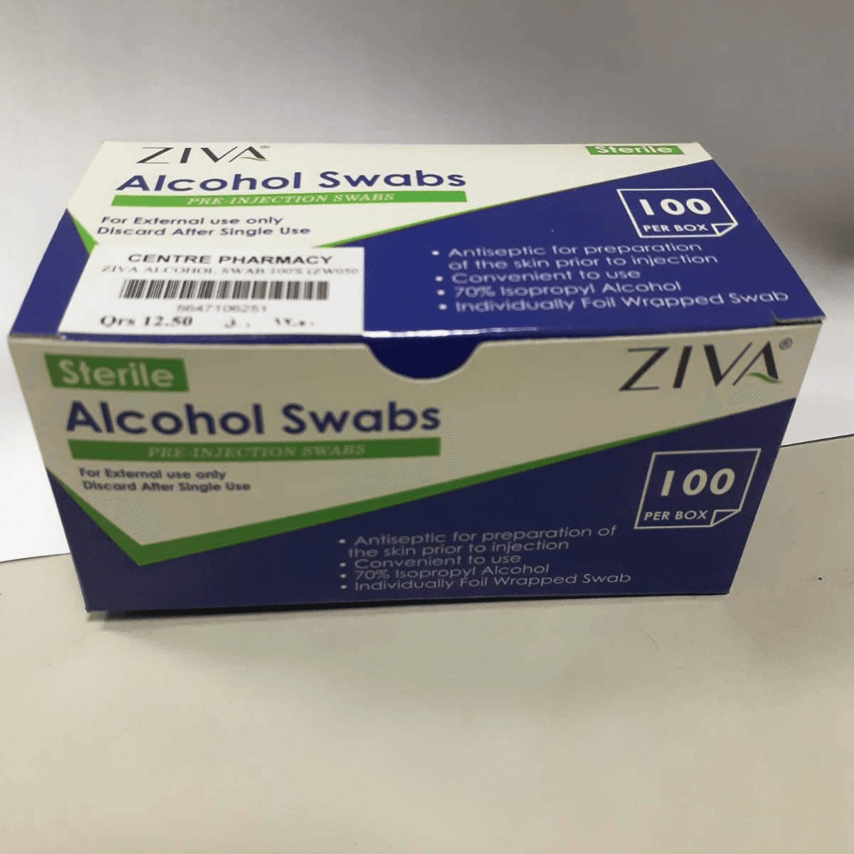 ZIVA ALCOHOL SWAB 100'S (ZW050)