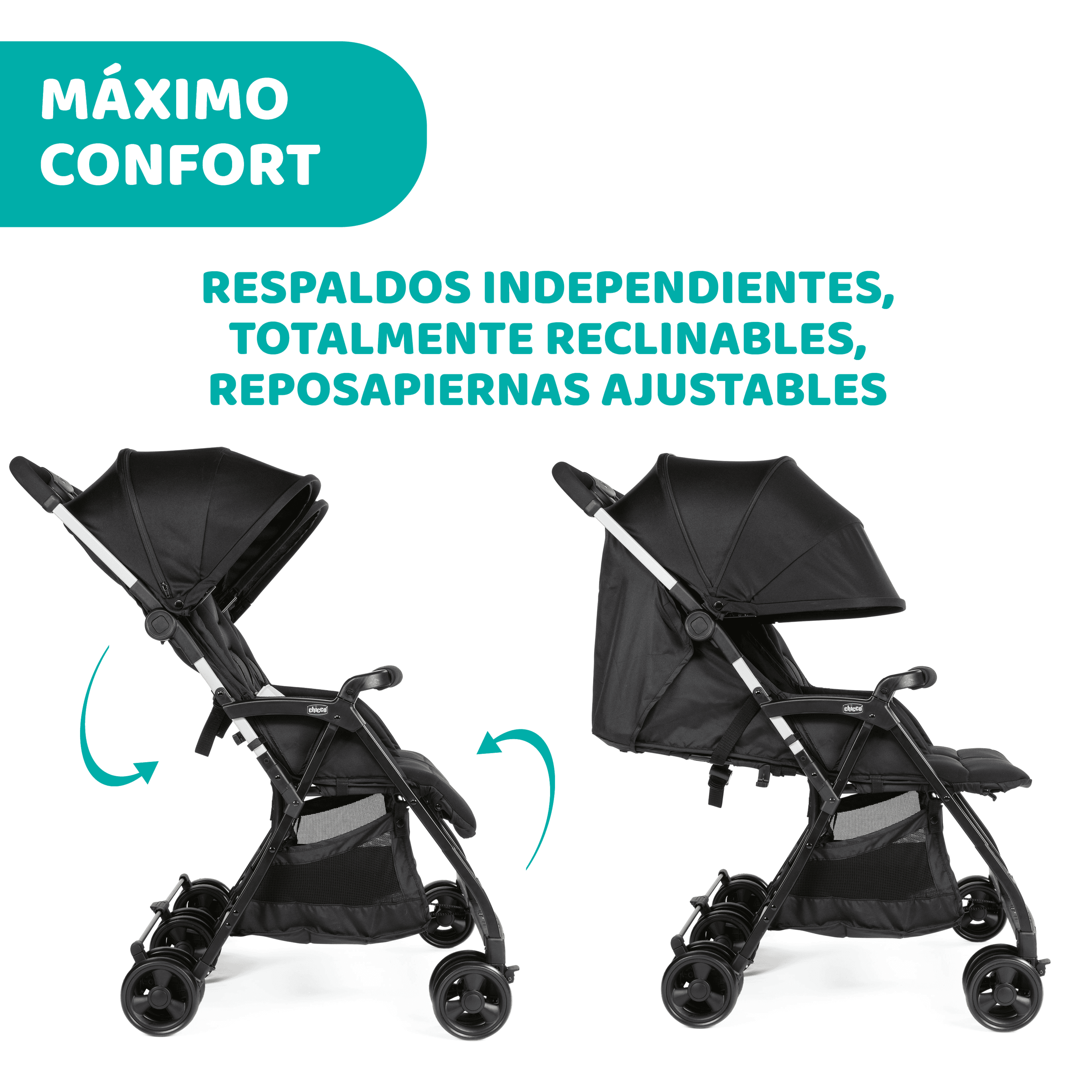 Chicco Ohlala Twin Stroller - Black Night