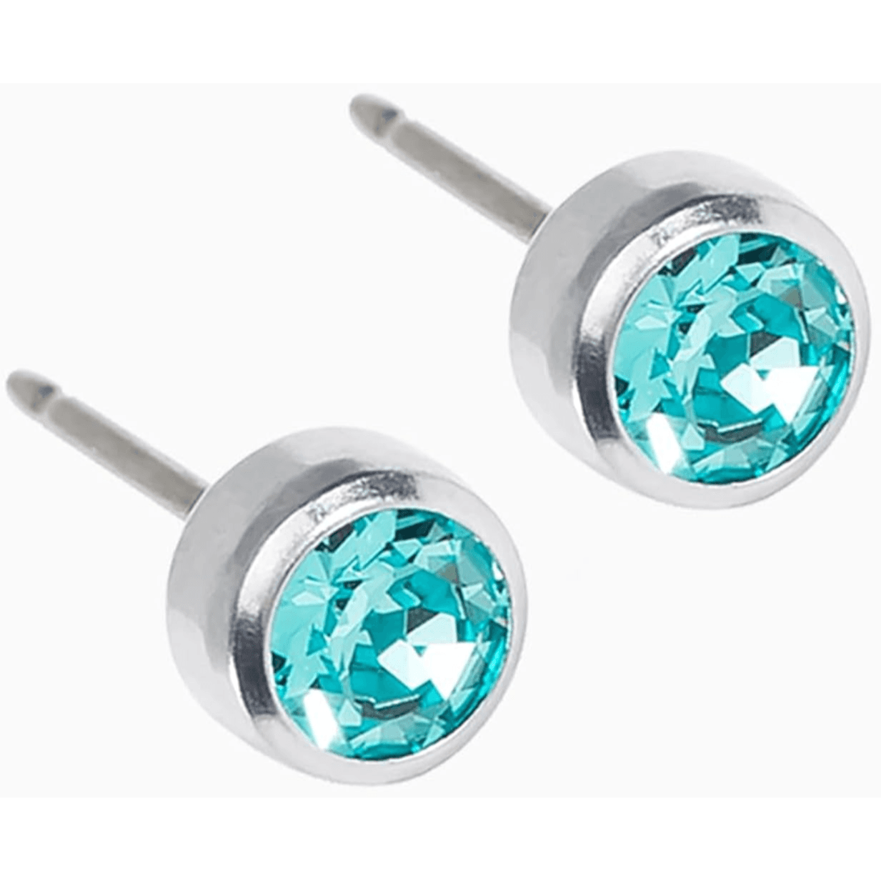 Blomdahl Earring Silver titanium Bezel 5mm Turquoise Type C