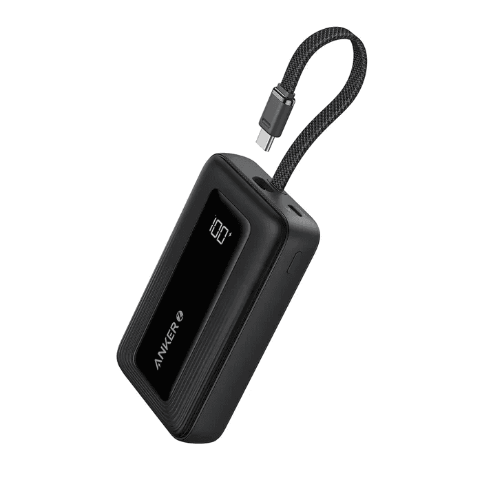 Anker Zolo Powerbank 10000mAh 30W Power Bank Portable Charger with Built-in USB C Cable A1688