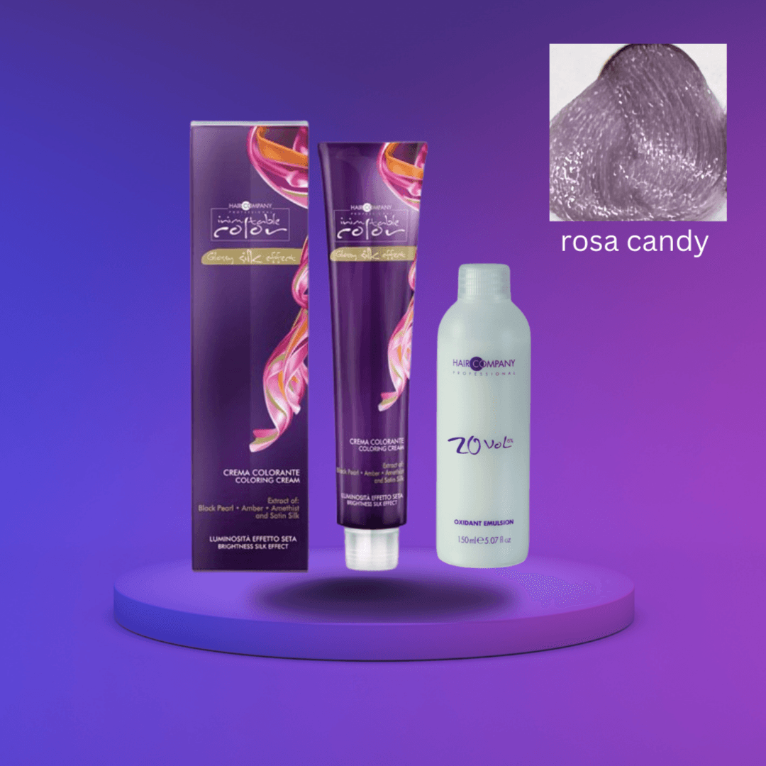كريم تلوين الشعر Inimitable Color Cream Pastel Rosa Candy سعة 100 مل LB12751 + مستحلب مؤكسد 20% Vol. (6%)