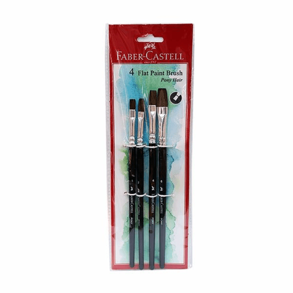 Faber-Castell Paint  Brush Pony  Hair Flat 4 Pieces Set