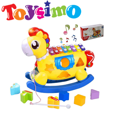 Huanger 5-in-1 Rocking Horse Piano with Music