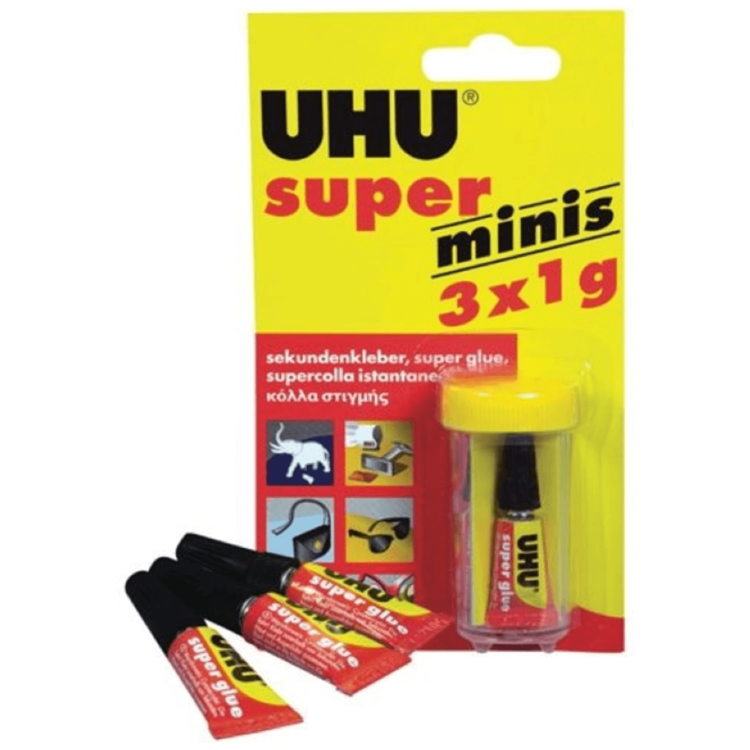 UHU Super Glue Minis - 3 x 1g 