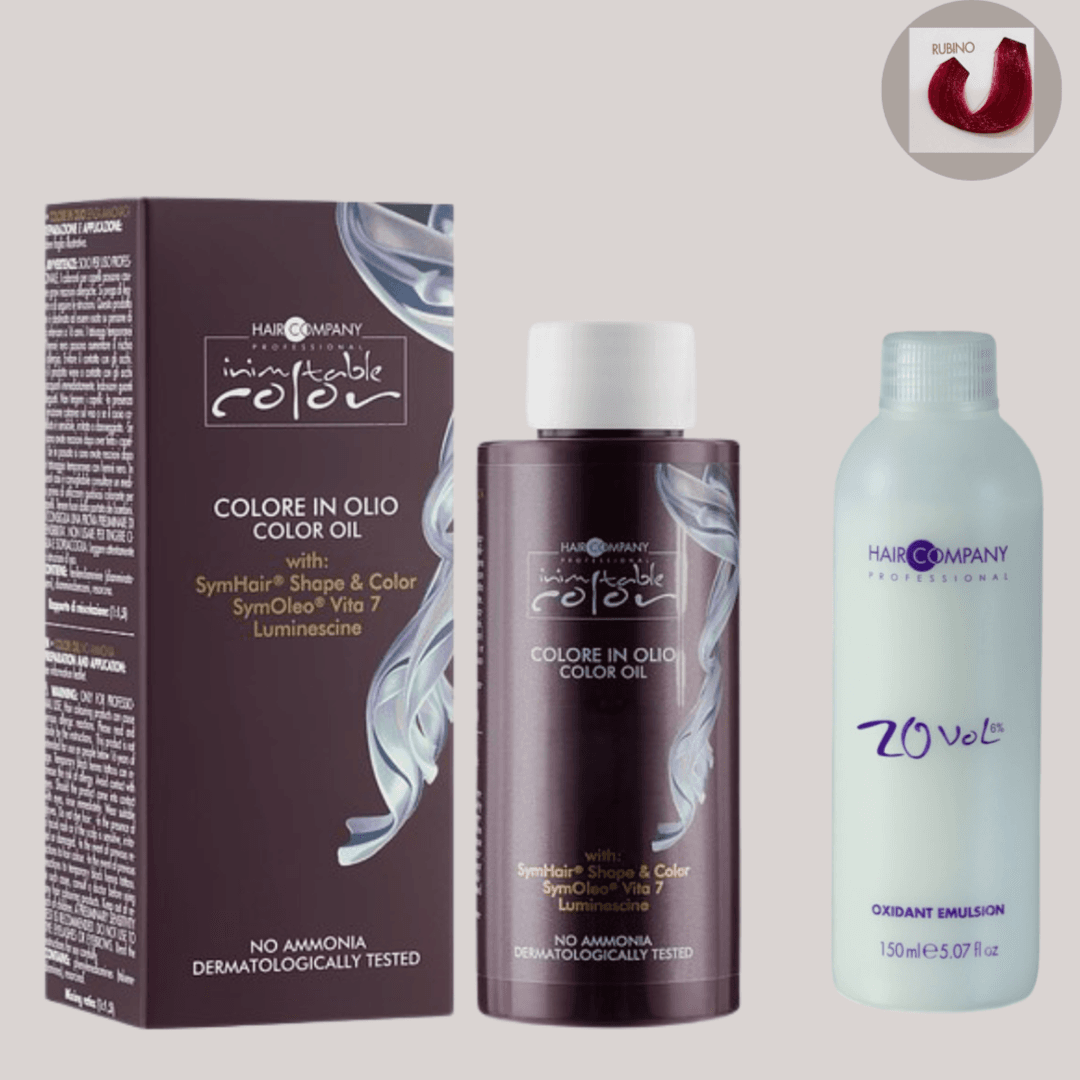 زيت تلوين الشعر Inimitable Color Oil Rubino 100ml LB13155 + 20 Vol. (6%) مستحلب مؤكسد