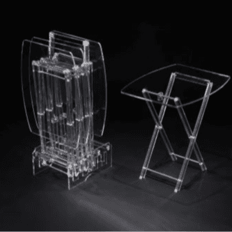 Clear Oval Rectangular Table Set 4Pcs 50x40x50x50cm 02-1113