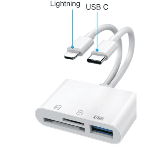 Lightning + Usb-c To Sd/tf/usb Camera Card Reader (Rxy-061)