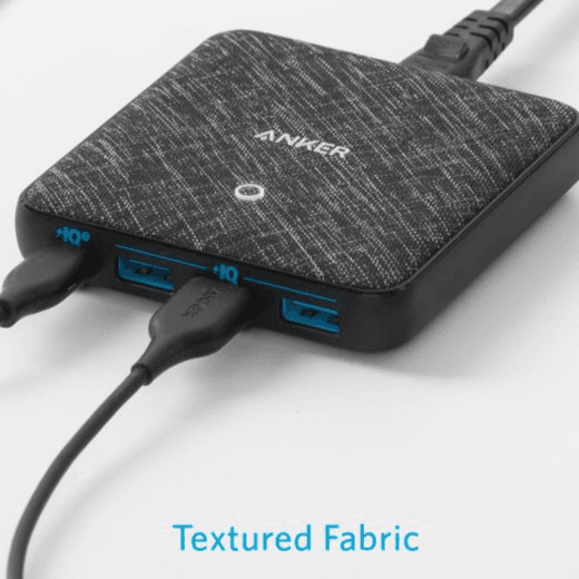 شاحن Anker PowerPort Atom III Slim بقوة 65 واط بتقنية PD+3IQ (أربعة منافذ) - أزرق