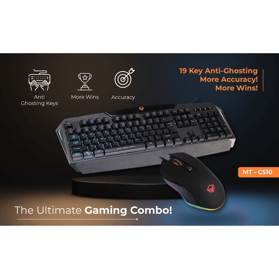 Meetion Mt-c510 Backlit Rainbow Gaming Keyboard And Mouse Combo