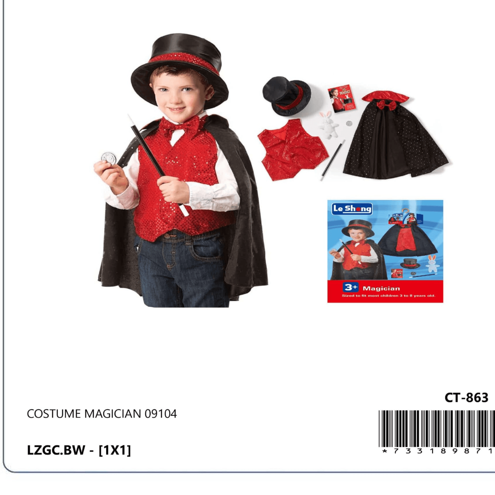 KIDS COSTUME MAGICIAN 09104 CT863